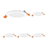 OSRAM Downlight Slim 120mm, luz LED empotrable, 8W, blanco neutro 4000K, 550 lúmenes, diseño plano, IP20, fácil instalación para salones y cocinas (Paquete de 5)