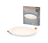 OSRAM Downlight Slim 225mm, luz LED empotrable, 22W, blanco cálido 3000K, 2000 lúmenes, diseño plano, IP20, fácil instalación para salones y pasillos