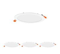 OSRAM Downlight Slim 225mm, luz LED empotrable, 22W, blanco neutro 4000K, 2000 lúmenes, diseño plano, IP20, fácil instalación para salones y cocinas (Paquete de 4)
