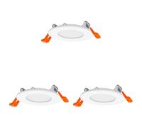 OSRAM Downlight Slim 85mm Foco LED empotrable 4,5W 3000K blanco cálido 240 lúmenes diseño plano IP20 fácil instalación para salones y pasillos (Paquete de 3)