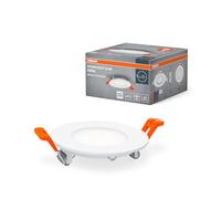 OSRAM Downlight Slim 85mm, luz LED empotrable, 4,5W, blanco neutro 4000K, 240 lúmenes, diseño plano, IP20, fácil instalación para salones y cocinas