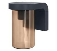OSRAM Aplique de exterior E27 Ámbar, aplique vintage con carcasa de aluminio en color gris oscuro, protección IP44, antigolpes IK03, para terraza y balcón