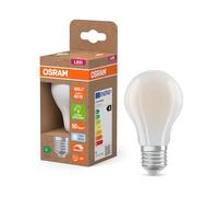 OSRAM Energy Class con forma de bombilla clásica, 3,8 W / 806 lm, EEK A, luz blanca fría (4000 K), CRI 80, fabricada en vidrio esmerilado sin plomo, casquillo E27, IP20, 60 mm de diámetro, regulable.