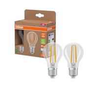OSRAM Energy Class LED-Lampe in klassischer Kolbenform, 2.2 W / 470 lm, EEK A, kaltweißes Licht (4000 K), CRI 80, aus klarfarbenem bleifreiem Glas, E27 Sockel, IP20, 60 mm Durchmesser.