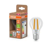 OSRAM Energy Class LED-Lampe in klassischer Kolbenform, 3.8 W / 806 lm, EEK A, kaltweißes Licht (4000 K), CRI 80, aus klarfarbenem bleifreiem Glas, E27 Sockel, IP20, 60 mm Durchmesser, dimmbar.