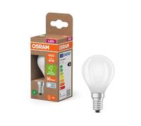 OSRAM Energy Class LED-Lampe in klassischer Miniballform, 2.2 W / 470 lm, EEK A, kaltweißes Licht (4000 K), CRI 80, aus gefrostetem bleifreiem Glas, E14 Sockel, IP20, 45 mm Durchmesser.