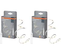 OSRAM FLEX MOTION SENSOR tiras LED a pilas con luz blanca cálida y sensor de movimiento, 1m, 2W, 100lm, 3000K, 830 blanco cálido, no regulables, IP20, fuente de luz no sustituible (Paquete de 2)
