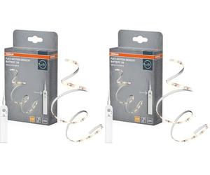 OSRAM FLEX MOTION SENSOR tiras LED a pilas con luz blanca cálida y sensor de movimiento, 1m, 2W, 100lm, 3000K, 830 blanco cálido, no regulables, IP20, fuente de luz no sustituible (Paquete de 2)