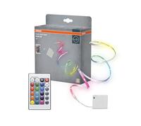 OSRAM FLEX tiras de colores con batería para utilizar en distintas zonas, con mando a distancia, 5m, rojo-verde-azul, regulables, IP20, blanco, plástico, fuente de luz no sustituible