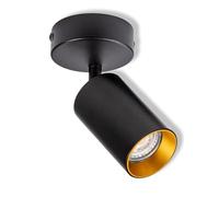 OSRAM Foco de techo LED Spot Eternal GU10, redondo, negro/oro, aluminio/acero, anillo de oro reemplazable
