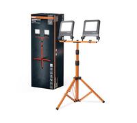 OSRAM Foco de trabajo LED trípode, 2x50W, 9000lm, 4000K blanco frío, altura ajustable hasta 1.8m, IP65