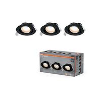 OSRAM Foco empotrable LED Spot Set, 4,9 W, 190 lm, 2700 K, Ø90 mm, 120°, negro, orientable, juego de 3