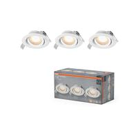 OSRAM Foco empotrable LED Spot Set, 4,9 W, 220 lm, 2700 K, Ø90 mm, 120°, blanco, orientable, juego de 3