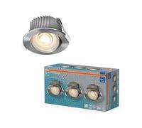 OSRAM Foco empotrable LED Spot Set CCT IP44 4,9 W níquel satinado, juego de 3 para baño Click-CCT de tres etapas, 2700-6500 K
