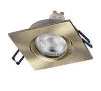 OSRAM Foco empotrable LED Spot Set cuadrado flexible de latón | Spot Set Recess GU10 Adjustable Square, Spot lights and ceiling spots, Latón verde, 25000 h, Paquete de 3