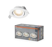 OSRAM Foco empotrable LED Spot Set DIM 4,9W 120° Blanco, juego de 3 focos de techo regulables de borde posterior, blanco cálido IP20