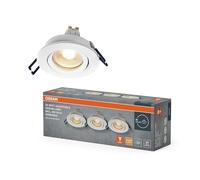 OSRAM Foco empotrable LED Spot Set DIM 6W 827 Blanco 85mm, 500lm 2700K Blanco cálido, CRI≥80, Regulable Aluminio, juego de 3