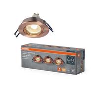 OSRAM Foco empotrable LED Spot Set DIM 6W latón rojo, 500lm 2700K blanco cálido, CRI≥80, aluminio regulable, juego de 3