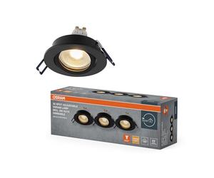 OSRAM Foco empotrable LED Spot Set DIM 6W Negro 85mm, 500lm 2700K Blanco cálido, CRI≥80, Aluminio regulable, juego de 3