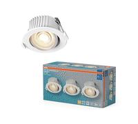 OSRAM Foco empotrable LED Spot Set DIM IP44 4,9W Blanco, juego de 3 para baño, regulable y orientable, blanco cálido 2700K