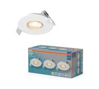 OSRAM Foco empotrable LED Spot Set DIM IP44 827 Blanco, juego de 3 para baño, regulable en aluminio, blanco cálido 2700K