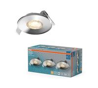 OSRAM Foco empotrable LED Spot Set DIM IP65 4,9W Cromo, juego de 3 para exterior regulable, blanco cálido 2700K, para exterior