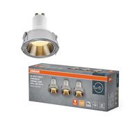 OSRAM Foco empotrable LED Spot Set GU10 3W DIM níquel satinado | LED Spot Set PAR11 Recess GU10 Dim, Spot lights and ceiling spots, Níquel satinado, 55 mm dia, 25000 h, Paquete de 3