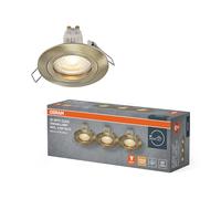 OSRAM Foco empotrable LED Spot Set GU10 4,5 W latón patinado Click, blanco cálido 2700 K, aluminio, montaje clic, juego de 3