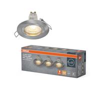 OSRAM Foco empotrable LED Spot Set GU10 4,5W Níquel Click | Spot Set Recess GU10, Spot lights and ceiling spots, Níquel satinado, 77 mm dia, 25000 h, Paquete de 3