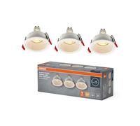 OSRAM Foco empotrable LED Spot Set GU10 Press 4,5 W Blanco, 400 lm 2700 K Blanco cálido, CRI≥80, acero-plástico, juego de 3