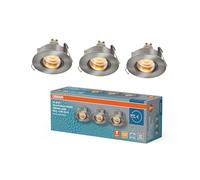 OSRAM Foco empotrable LED Spot Set IP65 4,5 W níquel satinado | Spot Set Recess GU10 IP65, Spot lights and ceiling spots, Níquel satinado, 85 mm dia, 25000 h, Paquete de 3