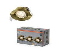 OSRAM Foco empotrable LED Spot Set Simple DIM, 4,9 W, latón 827, juego de 3, interruptor de pared regulable, blanco cálido 2700 K