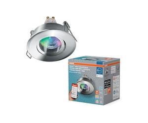 OSRAM Foco LED empotrable Smart Matter Spot IP65 RGBW ajustable en cromo, 4,7 W Smart Home, regulable, control mediante aplicación