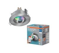 OSRAM Foco LED empotrable Smart Matter Spot IP65 RGBW Níquel satinado ajustable, 4,7 W Hogar inteligente, regulable, control mediante aplicación