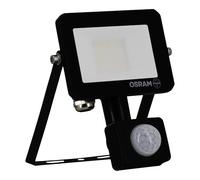 OSRAM Foco LED LUX moderno de 10 W, 900 lm, 6500 K, para exterior, con sensor, IP65, aluminio negro, cristal esmerilado.