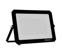 OSRAM Foco LED LUX moderno de 100 W, 9000 lm, 4000 K, IP65, aluminio negro, foco para exterior, cristal esmerilado.