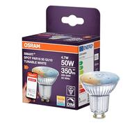 OSRAM Foco reflector LED SMART PAR16 GU10, 4,7 W, ZigBee 3.0, blanco ajustable 2700-6500 K, regulable, control mediante aplicación, Alexa