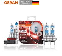 OSRAM H4 H7 H11 12V Luz halógena para automóvil Disyuntor nocturno Láser Lámparas para automóvil de próxima generación + 150% de brillo Bombillas originales, 2X