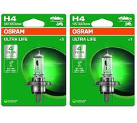 OSRAM H4 Lámpara Faro de Carretera 60/55W Luz Alta 64193ULT-1BL (Paquete de 2)
