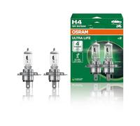 OSRAM ULTRA LIFE H4, lámpara para faros halógena, 64193ULT-HCB, automóvil de 12 V, caja doble (2 unidades)