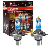OSRAM H4 Night Breaker 220 Halógeno Hasta +220% Modelo 2024/25 Duobox