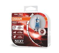 OSRAM NIGHT BREAKER LASER - Bombilla halógena para faros delanteros H4 - PAQUETE DE 2