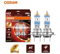 OSRAM NIGHT BREAKER 220, H7, 220% más brillo, lámpara de faro halógeno, 64210NB220-2HB, Caja plegable (2 lámparas)