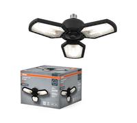 OSRAM Highbay Blade, lámpara de techo negra de aluminio con paneles ajustables, ofrece 40 W y 4300 lm de luz blanca neutra con 4000 K, rosca E27, 337,5mm Ø, IP20