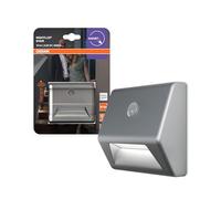 OSRAM Iluminación para escaleras NIGHTLUX Stair, color plata, sensor de movimiento, IP54, funciona con pilas, luz blanca fría de 4000 K, ideal para escaleras y pasillos