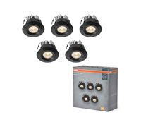 OSRAM Juego de focos LED empotrables Mini Spot 6W negro IP44
