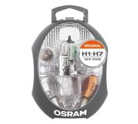 OSRAM kit de lámparas de repuesto H1/H7 ORIGINAL, faros halógenos y lámparas de señalización, turismos, CLK H1/H7, set completo de lámparas de repuesto (1 unidad)