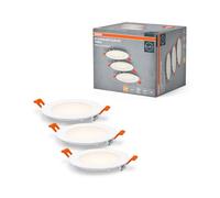 OSRAM kit luminarias empotradas con driver integrado, 3x120mm 3000K blanco plástico, IP20 uso interior, incluye accesorios montaje
