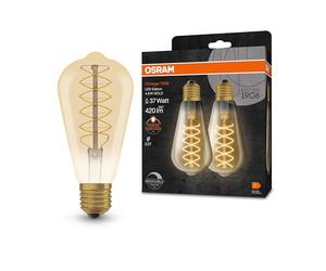 OSRAM lampada LED vintage 1906 Edison, 4,8 W, 420 lm,colore della luce bianco caldo,dim,CRI 80,E27,luce istantanea al 100%, ideal para installazioni decorativo, risparmio energético