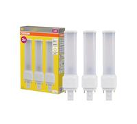OSRAM Lámpara Compacta DULUX D26 LED 9W G24D-3 3000K | DULUX LED D26 EM & AC MAINS, LED Lamps, blanco, 35 mm dia, 30000 h, Paquete de 3